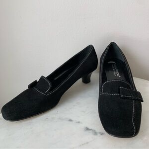 Mila PAOLI Made in Italy Black suede Heels Size 7.5